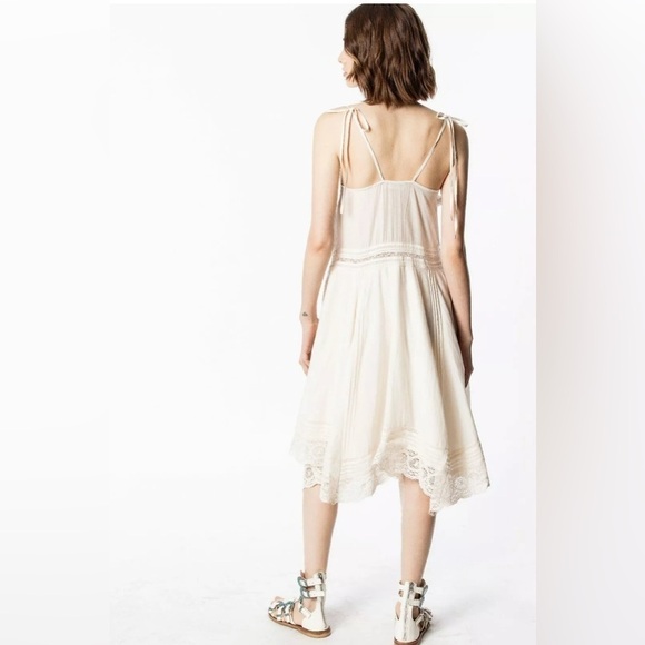 Zadig & Voltaire Rilli Ruffle Lace Dress, Vanille (Ivory Cream) Size S $398 - Picture 6 of 12